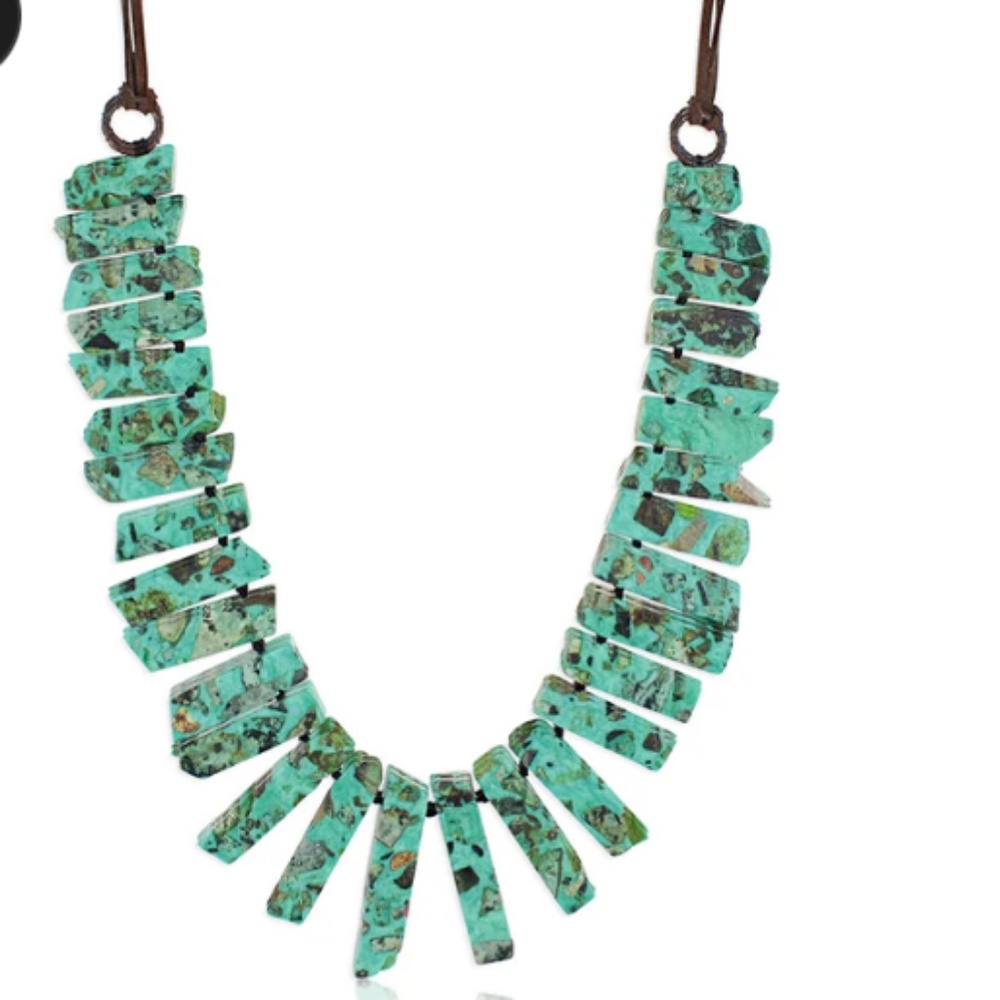 Pressed turquoise necklace
